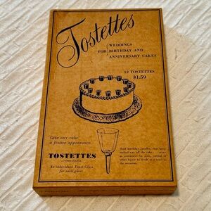 🥂 12 Tostettes cake toppers toast WEDDING BDAY ANNIVERSARY NYE vintage NIB NOS